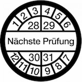 thumbnail of Dreifke® Prüfplakette, Nächste Prüfung, weiß/schwarz, - 16 mm Dokumentenfolie selbstklebend, 10 St
