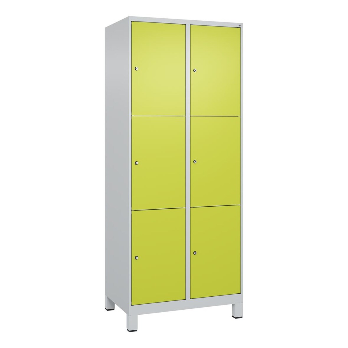 C+P Schließfachschrank Classic PLUS, Füße, 2 Abteile, 1950x800x500mm, 7035/0024