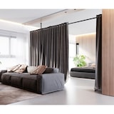 thumbnail of Alu Duschvorhangstange Gardinenstange 4 m extra lang Schwarz 250-400 cm inkl. Deckenhalterung