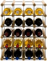 thumbnail of PROREGAL Modulares Weinregal VINOTECA MOD METAL | HxBxT 52,5x42,5x24,5cm | 4x5 Flaschen | Massives Kiefernholz | Natur | Flaschenregal
