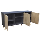 thumbnail of Mobile credenza da interno salotto moderno in legno nobilitato bilaminato con ante push and pull Linea Elegance -  Bianco e legno naturale
