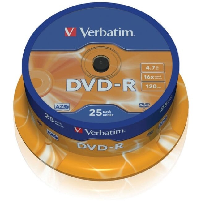Verbatim DVD-R Matt Silber 4.7GB 25 Stück 16x Spindel