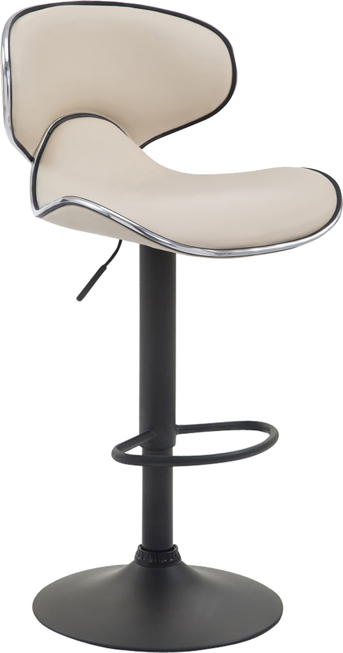CHEFGASTRO Barhocker MADEIRA Schwarz HxBxT 88x46x49cm Kunstleder Creme Barstuhl
