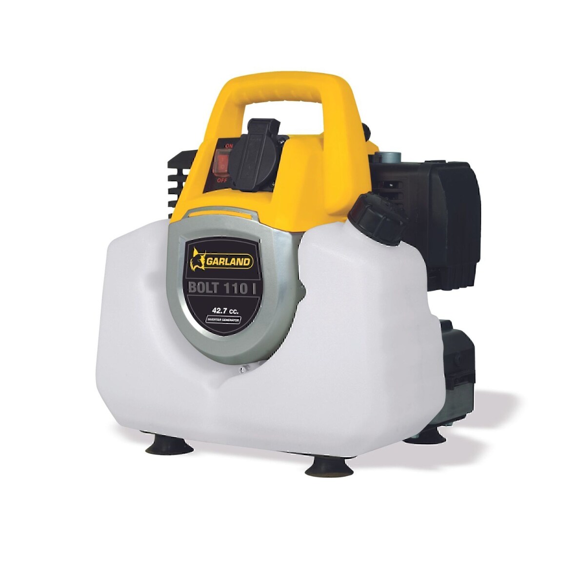 Generador eléctrico inverter  GARLAND BOLT 110 I- Motor 2 tiempos, PMax 1.000 VA, PNominal  800 VA. 6,5 h de autonomía.