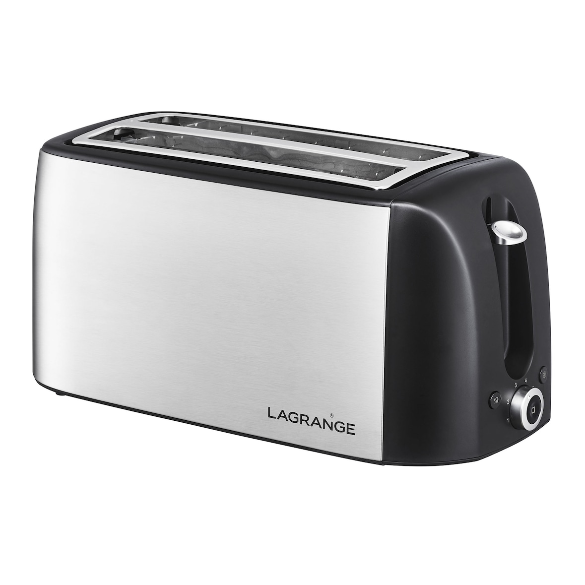 Lagrange grand grille-pain noir et inox 2 fentes longues et larges 1400W 519010
