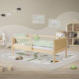 thumbnail of ML-Design Kinderbett 70x140 cm Natur, Holzbett mit Lattenrost & Rausfallschutz, Jugendbett aus massivem Kiefernholz, Montessori Einzelbett Babybett