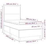 thumbnail of vidaXL Boxspringbett mit Matratze & LED Dunkelgrau 100x200 cm Samt