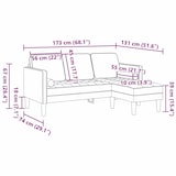 thumbnail of vidaXL Sofa 3-Sitzer mit Chaiselongue L-Form Weinrot 160 cm Samt