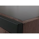 thumbnail of Tavolino HWC-L89, tavolo da salotto, ferro 43x120x64cm pietra sinterizzata aspetto marmo nero legno marrone scuro