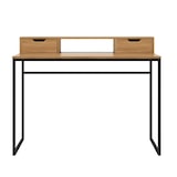 thumbnail of Secretária para escritório e casa, secretária com 2 gavetas, mesa de estudo para computador, móvel em madeira e metal, design industrial