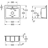 thumbnail of Villeroy&Boch Spülbecken, Küchenspüle Siluet 60 S Steam 600x510mm, Unterschrankbreite 60cm