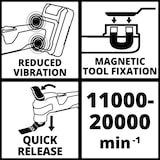 thumbnail of Einhell Akku-Multifunktionswerkzeug VARRITO Power X-Change solo + Starter Kit 2.5Ah Akku + Ladegerät