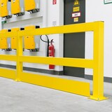 thumbnail of PROREGAL Unterfahrschutz-Winkel für Rammschutz-Geländer S-Line | HxBxT 20x108x10cm | Materialstärke 4cm | Kunststoffbeschichteter Stahl | Gelb