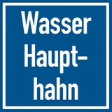 thumbnail of Dreifke® Hinweisschild, Wasser Haupthahn, Aluverbund, 200 x 20 - 200x200x2 mm Aluverbund