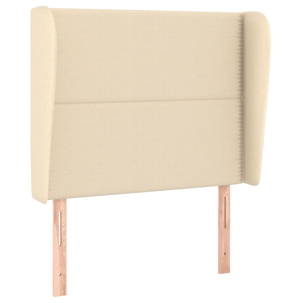 vidaXL Kopfteil mit Ohren Creme 93x23x118/128 cm Stoff