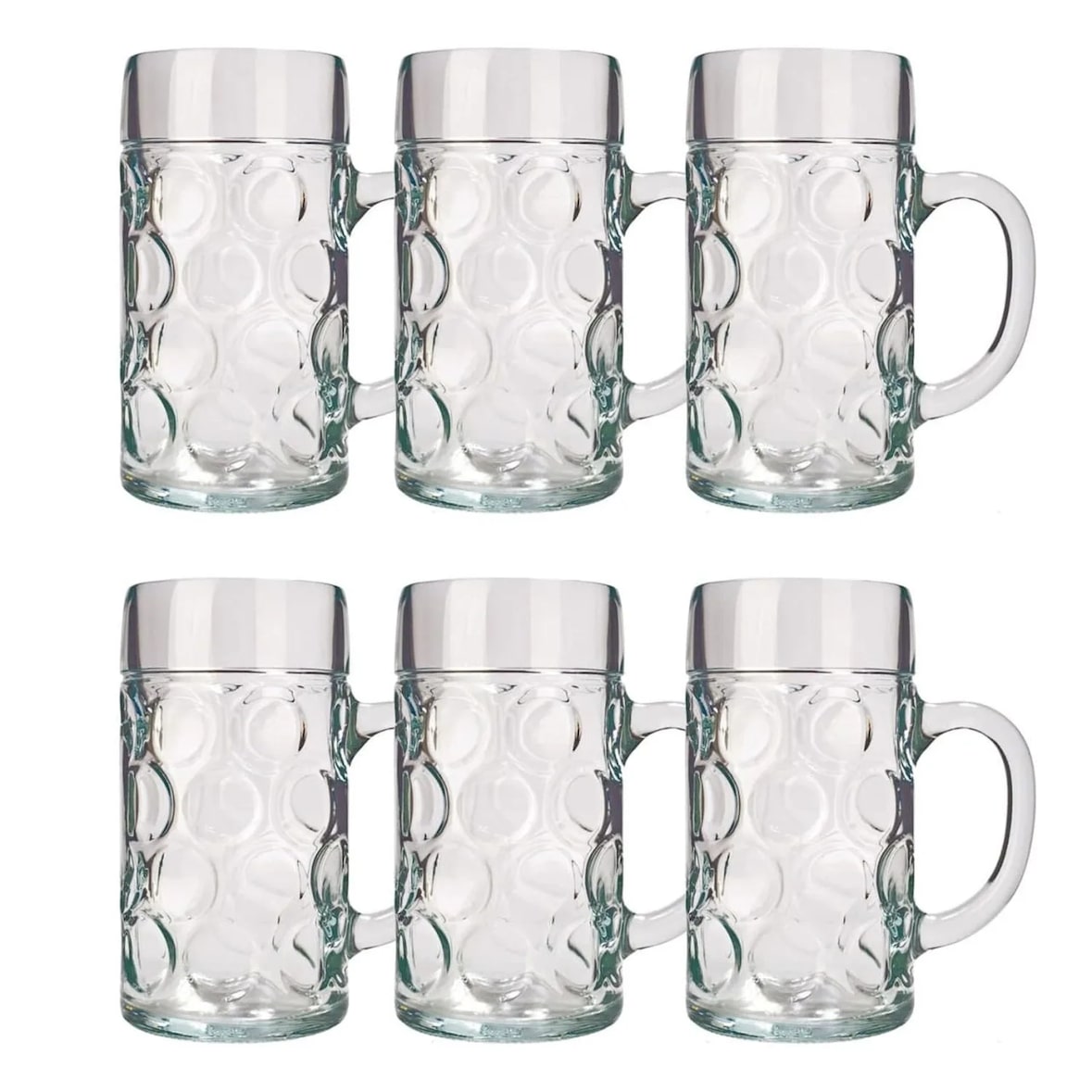 Bierglas, Bierkrug, Maßkrug, Bierseidel 6er Set Biergläser, ISAR - 1 Liter