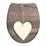 thumbnail of WC Sitz WOOD HEART, Duroplast Toilettendeckel mit Absenkautomatik und Schnellverschluss, Klobrille, Toilettensitz