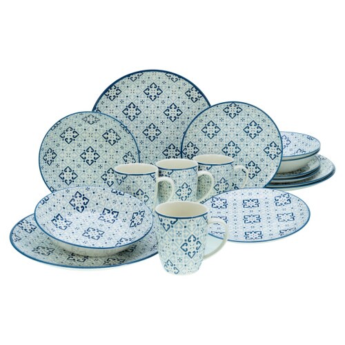 CreaTable Yara Blau Kombiservice 16-tlg Steingut