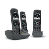 thumbnail of GIGASET AE 690A Trio anthrazit Schnurloses-Telefon (mit Anrufbeantworter, Freisprechen, bis zu 100 Telefonbucheinträge, 3 Mobilteile)