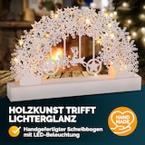thumbnail of Monzana Schwibbogen Schneeflocken Holz Weiß LED Beleuchtet Weihnachten Deko Weihnachtsbogen Lichterbogen