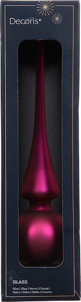 thumbnail of Christbaumspitze Glas 26cm Weihnachtsbaumspitze matt uni Christbaumschmuck Weihnachtsbaumschmuck Festlich Rosa matt