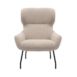thumbnail of SalesFever Sessel und Hocker Set | Bezug Teddyfell | Beine Metall | B 79 x T 82 x H 103 cm | taupe – schwarz