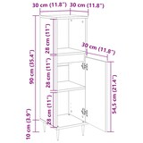 thumbnail of vidaXL Badschrank Artisan-Eiche 30x30x100 cm Holzwerkstoff