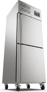 thumbnail of Romux® Gefrierschrank mit 2 Türen 68 cm mit Umluftkühlung | Gastro Gefrierschrank aus Edelstahl mit 430 L Kapazität - 3 Einlegeböden und 230 W