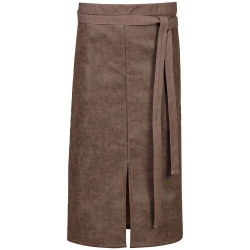 173 - Bistroschürze in Lederoptik mit Schlitz, B 100 x L 75 cm : toffee Pull-Up Rindleder