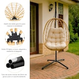 thumbnail of Yoevu silla colgante para interior y exterior cojín incluido, beige