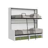 thumbnail of Cama de casal Kando com sofá e colchões em cinza branco, verde