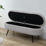 thumbnail of SVITA IVY Sitzbank mit Teddystoff Ottomane Sitzhocker mit Stauraum Sitztruhe Polsterbank mit Aufbewahrung Garderobenbank Moderne Sitzbank Grau