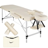 thumbnail of 2 Zonen Massageliege-Set mit Polsterung, Massagerollen und Aluminiumgestellbeige