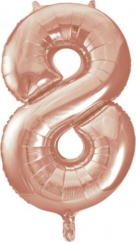 XL Folienballon Zahl 8 Roségold