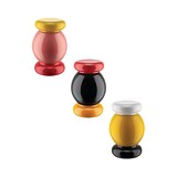 thumbnail of alessi, modelo es18, moinho de sal, pimenta e especiarias, em madeira, 7x11 cm, amarelo.