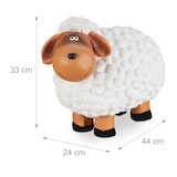 thumbnail of Relaxdays XXL Gartenfigur Schaf, Tierfigur, wetterfest, handbemalte Gartendeko, innen & außen, Keramik, 44 cm, weiß