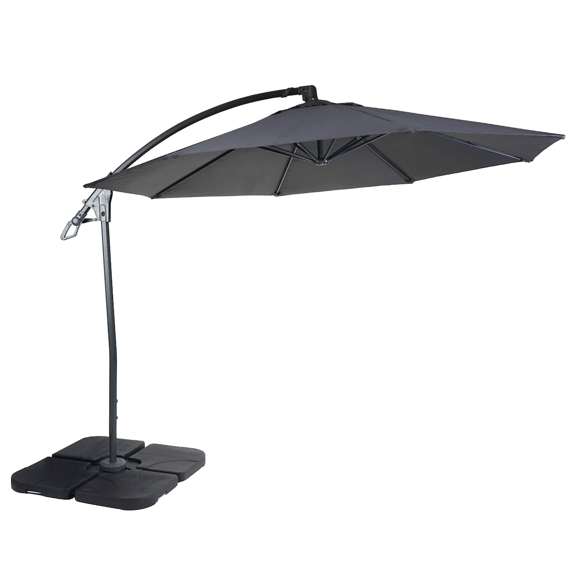 Deluxe Ampelschirm HWC-D14, Sonnenschirm, rund Ø 3m Polyester Alu/Stahl 14kg ~ anthrazit mit Ständer