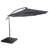 thumbnail of Deluxe Ampelschirm HWC-D14, Sonnenschirm, rund Ø 3m Polyester Alu/Stahl 14kg ~ anthrazit mit Ständer