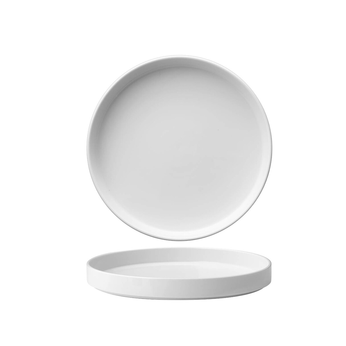 Piatto Piano Impilabile Oslo Bianco, Confezione da 6, Ø cm 26 h 2,7