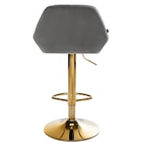 thumbnail of Barkruk Braga goud fluweel grijs