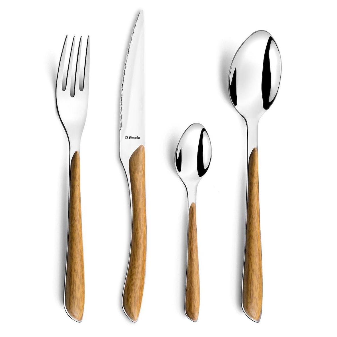 Amefa Cubiertos eclat madera, acero inoxidable, 14-8-25cm, set de 24