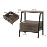 thumbnail of COSTWAY Comodino con cassetto, tavolino con ripiano aperto e struttura in metallo, tavolino da divano