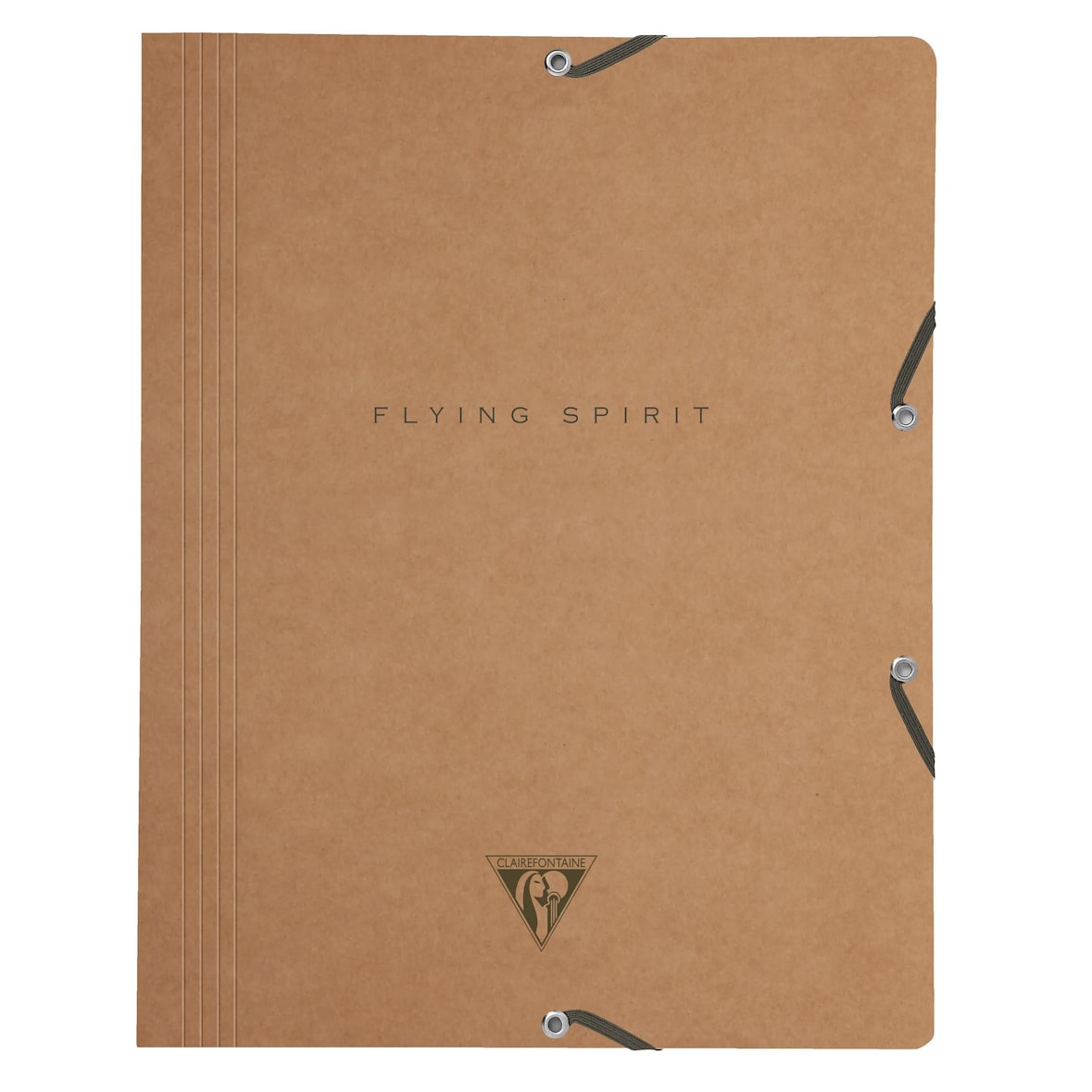Clairefontaine 5x Flying Spirit, braune Sammelmappe mit Gummizug und 3 Klappen, 24x32cm, Motive sortiert - Braun 103514C