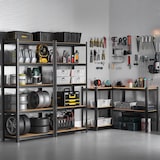 thumbnail of Pack 2 Estanterías Modulares con 5 Baldas Ajustables Negro 180x90x40cm 875Kg Thinia Home