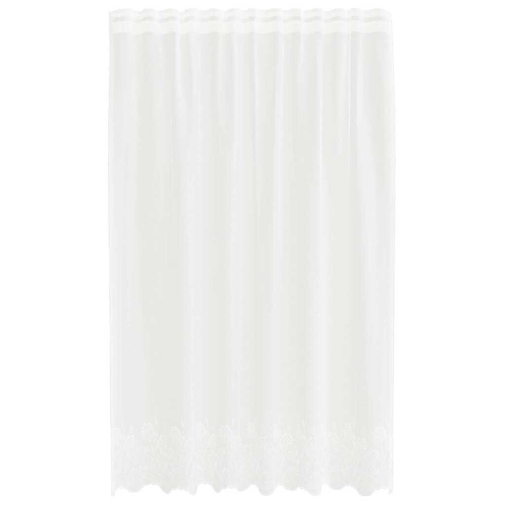 vidaXL Spitzenvorhang mit Vorhängen Floral Weiß 220x150cm Polyester