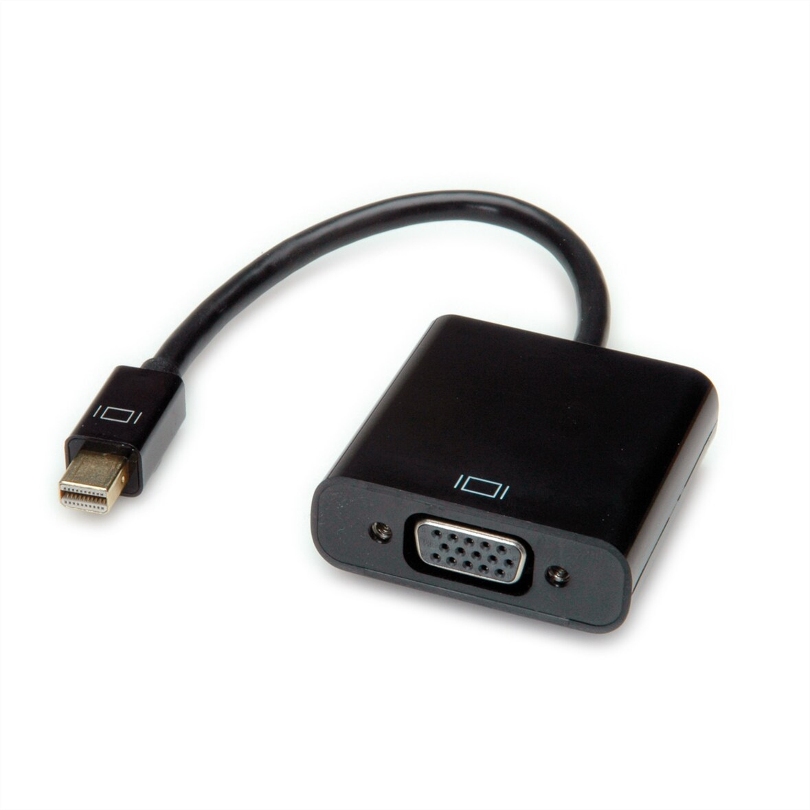 VALUE Mini DisplayPort-VGA Adapter, Mini DP ST - VGA BU, Aktiv