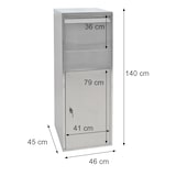 thumbnail of Caixa de encomendas HWC-G80, caixa de encomendas Caixa de cartas em pé Caixa de cartas para encomendas tamanho XL ~ aço inoxidável antracite