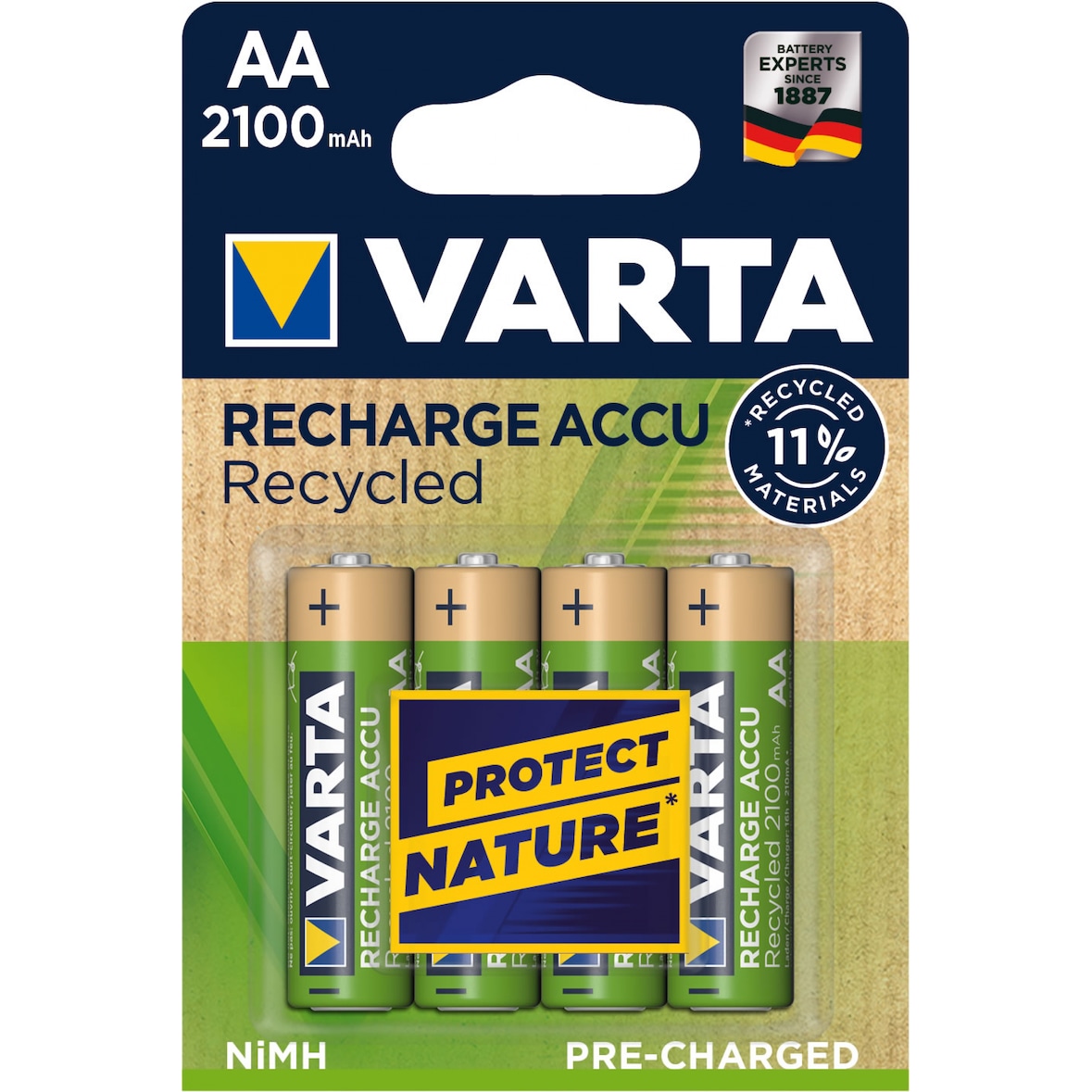 Bateria recarregável Varta reciclada aa hr6 2100mah 4ª.