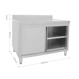 thumbnail of METRO PROFESSIONAL Gastro werkkast GSCB2120B, roestvrij staal, 120 x 70 x 95 cm, met opstaande rand, zilver