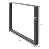 thumbnail of ECD Germany Tischbeine 2er Set 70x72 cm Anthrazit | Vierkantprofil Stahl, pulverbeschichtet, Industrial Tischkufen Esstisch DIY